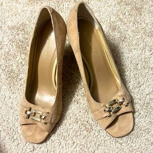 Banana Republic leather upper suede heels